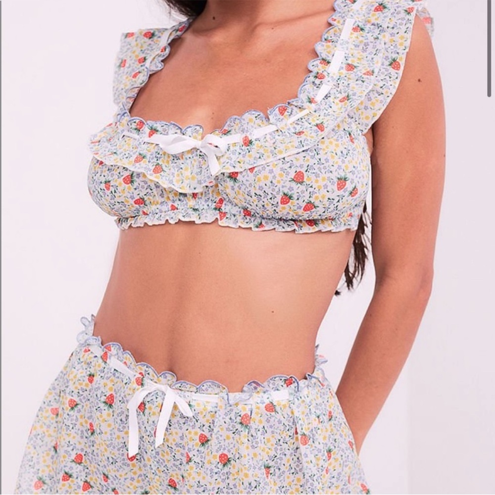 For Love and Lemons Strawbery Kiss Crop Top